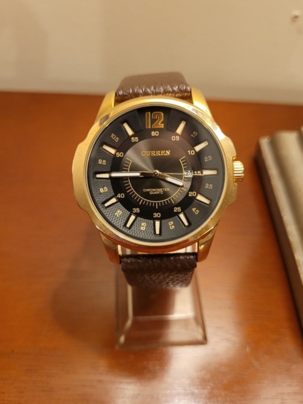 Brand New Gold Curren Chronometer Quartz Men's Watch